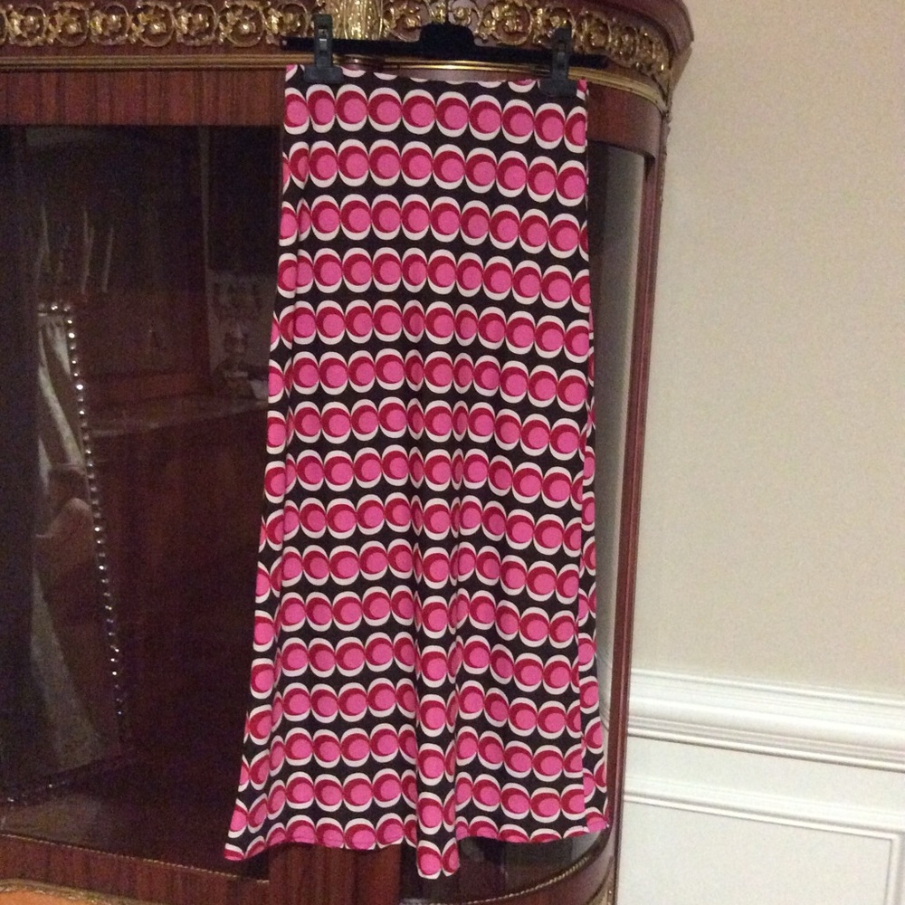 Nasty Gal silk satin effect abstract spot print midi skirt sz.2